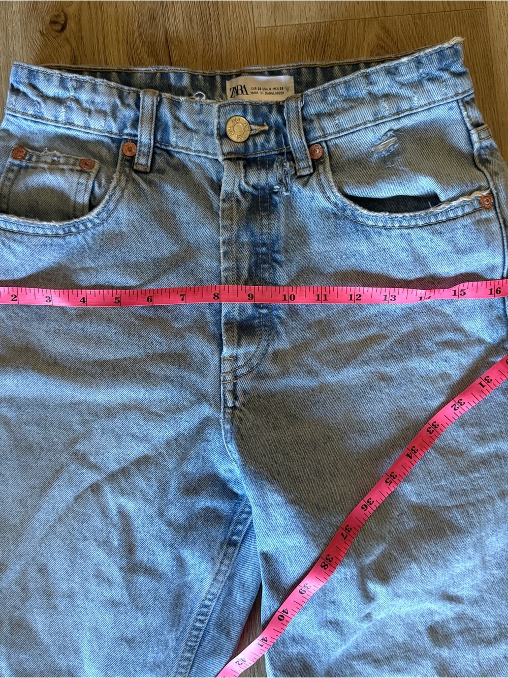 Zara Light Blue Straight cropped Jeans - Picture 6 of 8